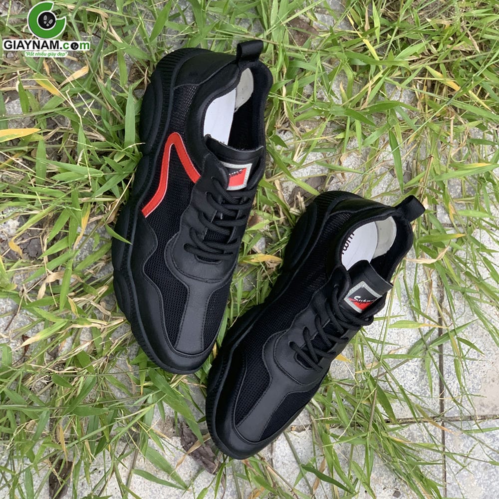Giày sneaker nam đen sọc đỏ; BD91301D5